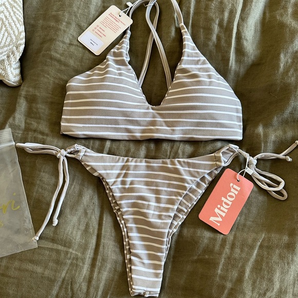 Midori Other - Women’s Midori striped bikini matching set